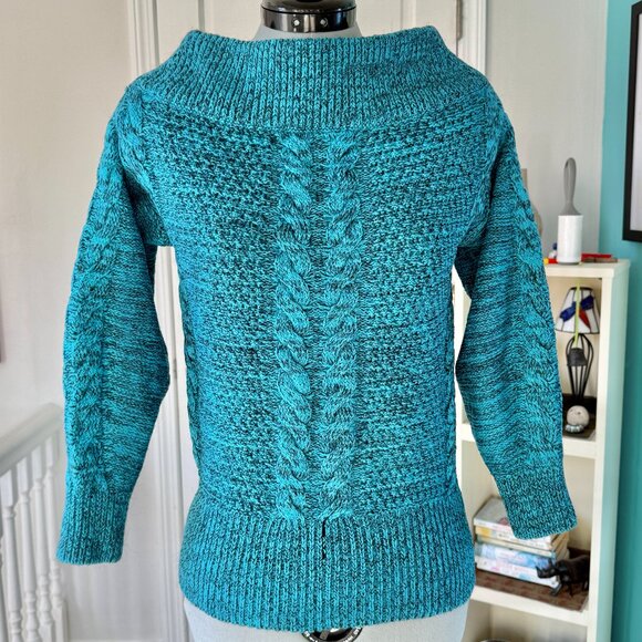 Anthropologie Sleeping On Snow Off-The-Shoulder Cable Knit Sweater (size XS) - Picture 5 of 15